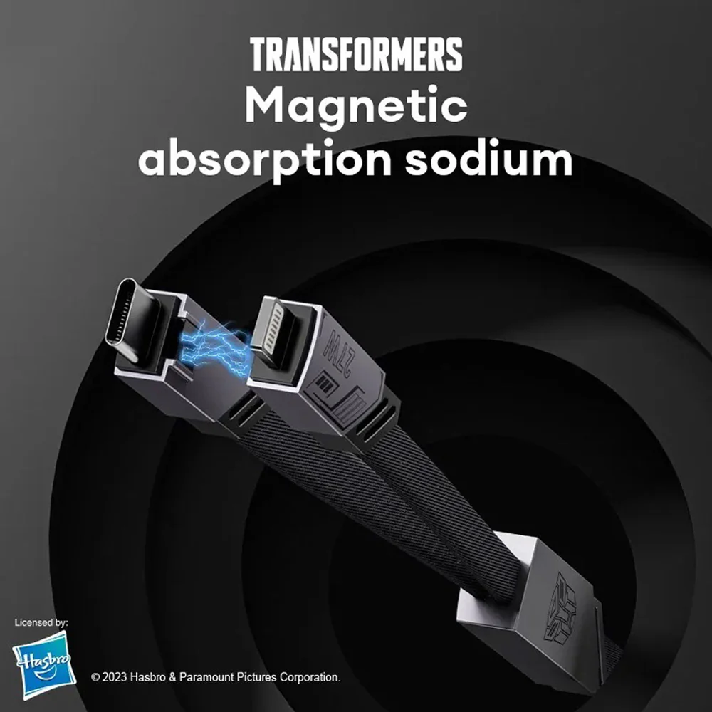 Transformers PD 2-in-1 Magnetic Charging Cable - Gray - Image 2