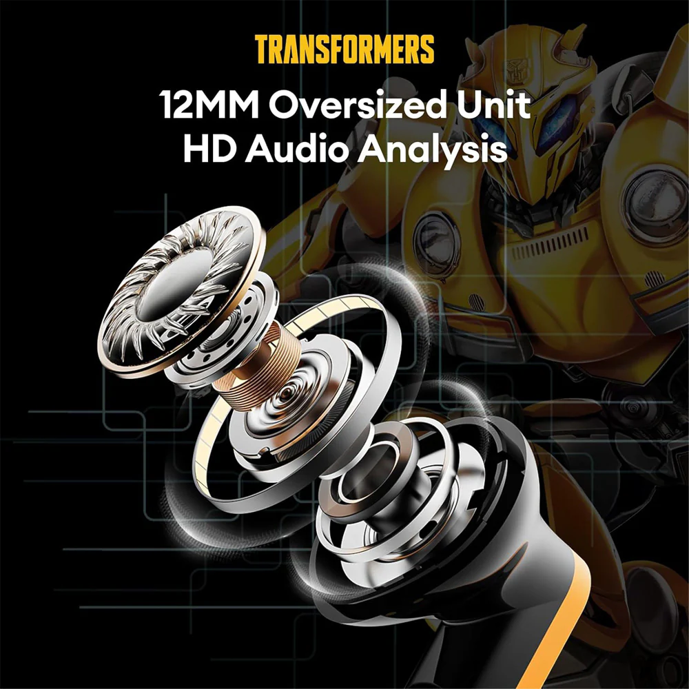 Transformers TF-T11 Low Latency Sports Earbuds - Black - Image 3
