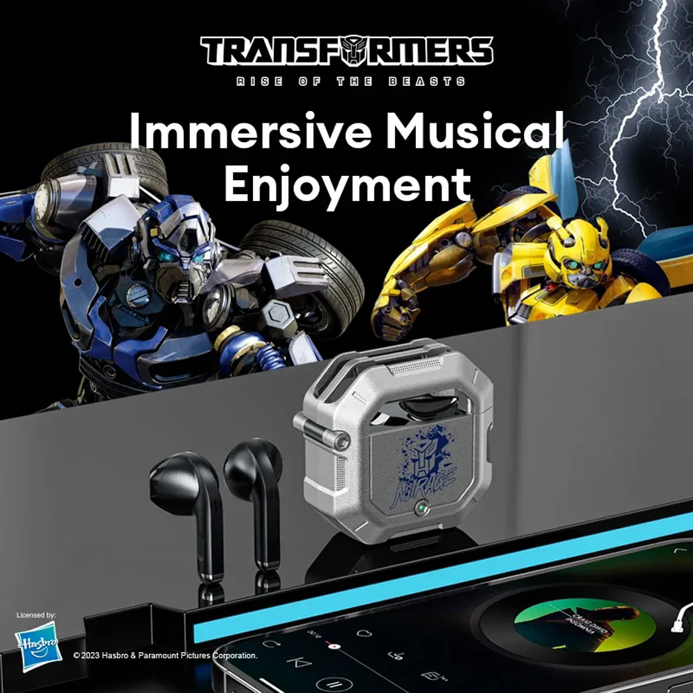 Transformers TF-T12 Low Latency Sports Earbuds - Yellow - Image 2