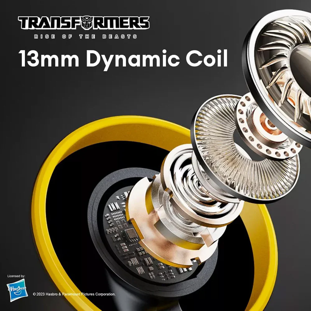 Transformers TF-T12 Low Latency Sports Earbuds - Yellow - Image 5