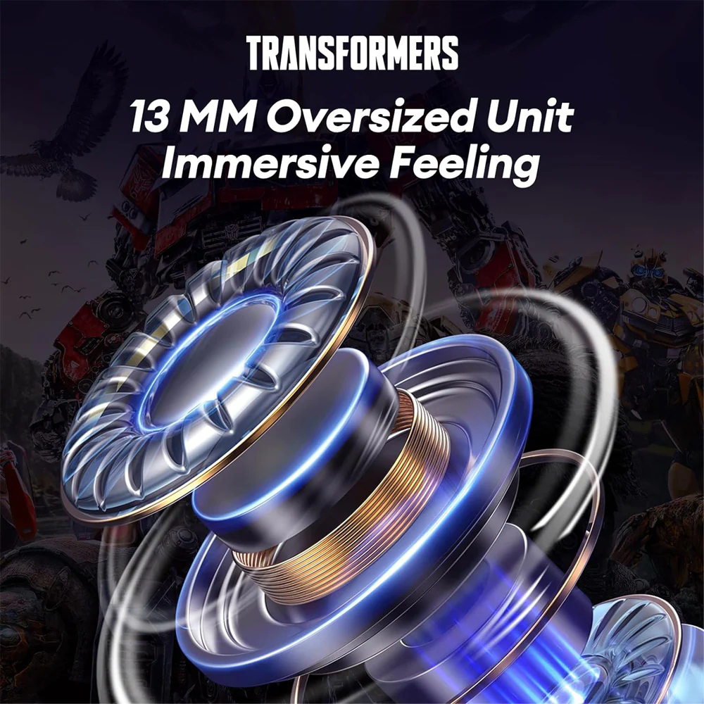 Transformers True Wireless Bluetooth Earbuds T01 - Black - Image 2