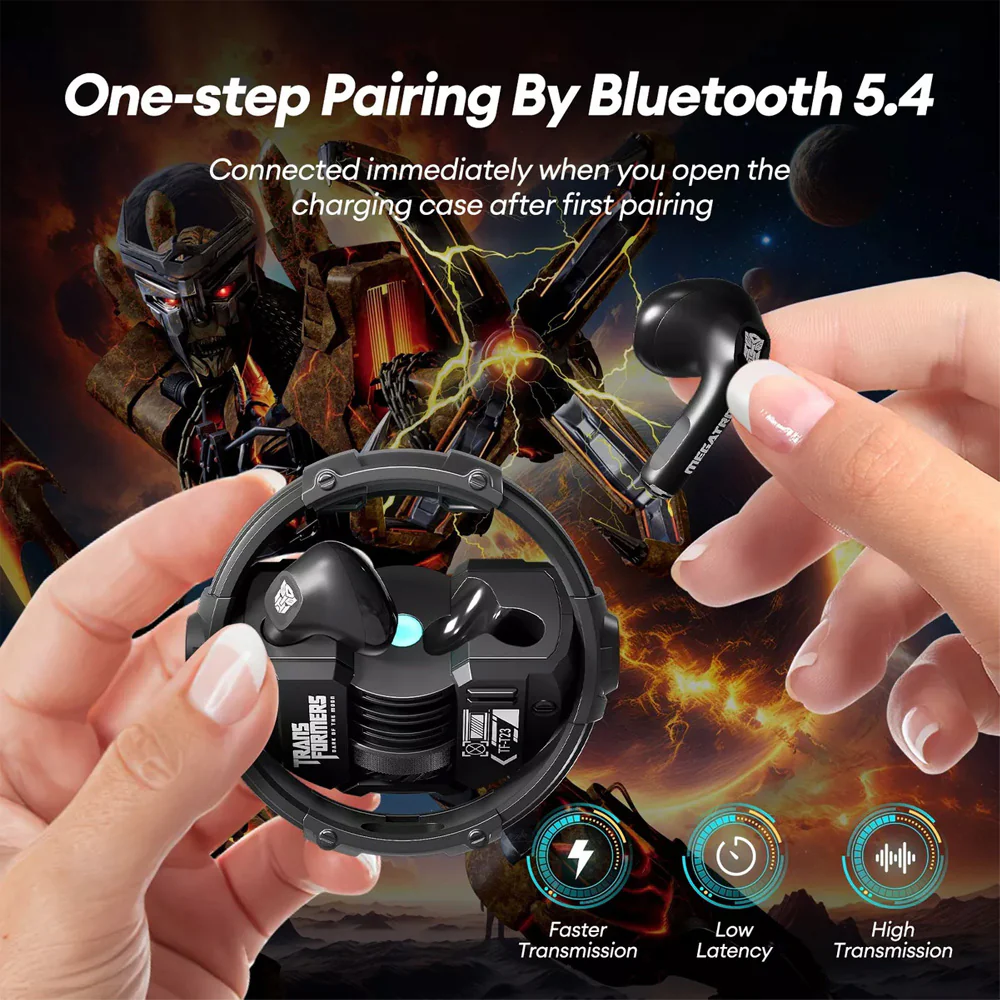 Transformers True Wireless Bluetooth Earbuds T23 - Gray - Image 2