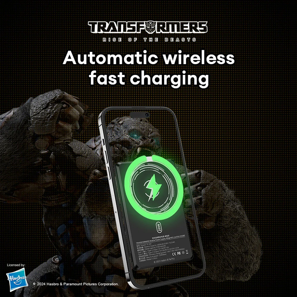 Transformers Wireless Magnetic Power Bank 5000mAh 20W - Yellow - Image 3