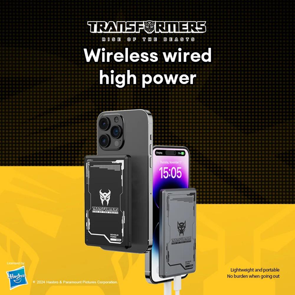 Transformers Wireless Magnetic Power Bank 5000mAh 20W - Yellow - Image 5