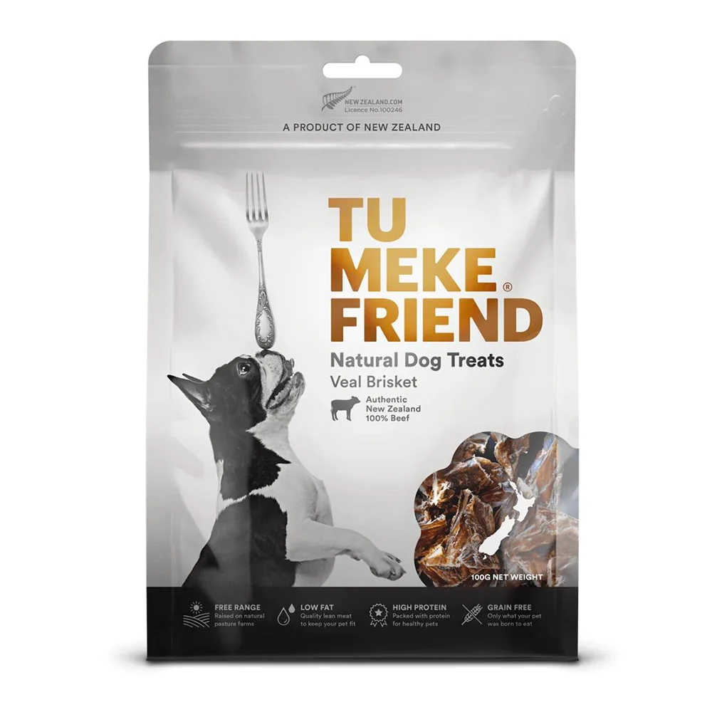 Tu Meke Friend Natural Dog Treats Veal Brisket - 100g