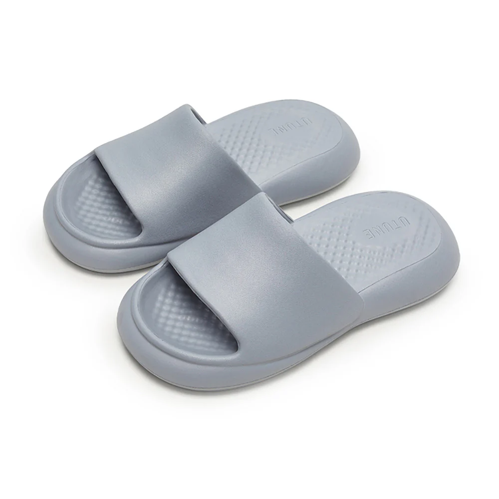 U-Tune Men's Pillow Slippers - Grey, Size 44-45 - Image 3