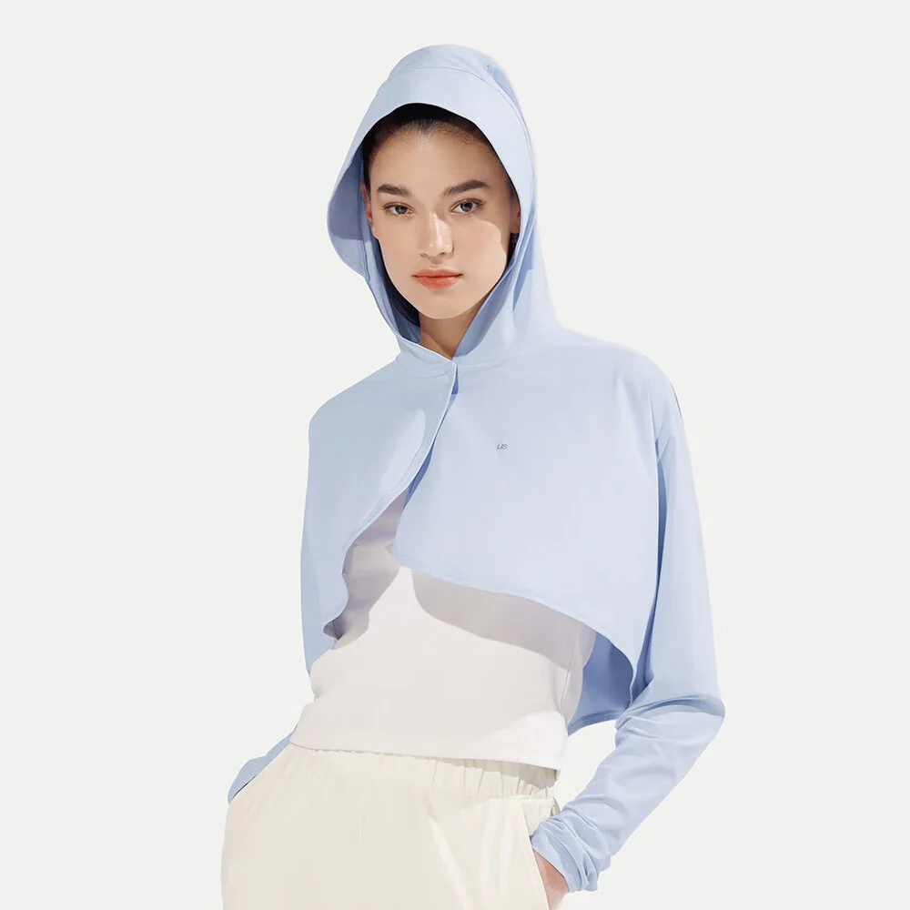 Ubras Hooded Sun Protection Cape - Powder Blue, Size M