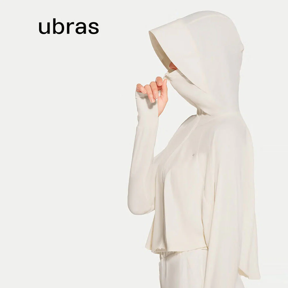 Ubras Hooded Sun Protection Jacket - Cream Yellow, Size S - Image 3