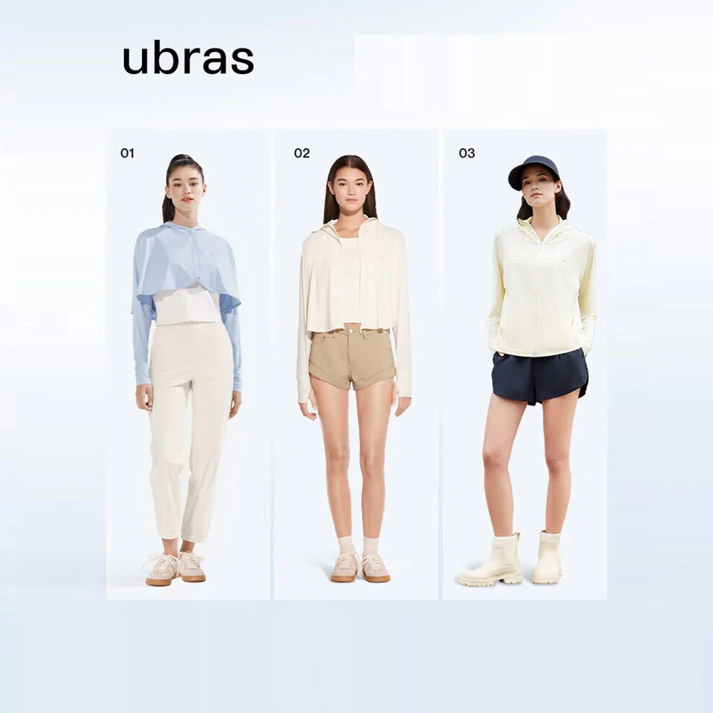 Ubras Hooded Sun Protection Jacket - Cream Yellow, Size S - Image 4