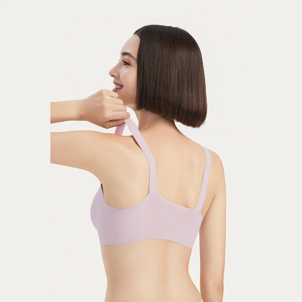 Ubras Seamless Deep V Scallop Edge Bra - Nude - Image 2