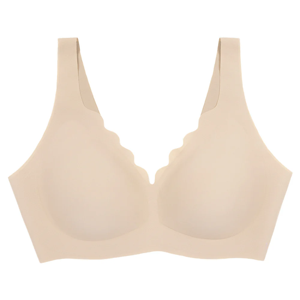 Ubras Seamless Deep V Scallop Edge Bra - Nude - Image 5