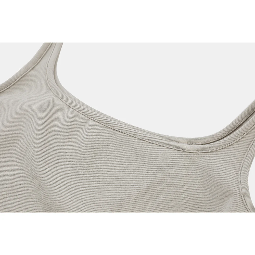 Ubras Simple Slim Fit Spaghetti Strap Tank Top - White, Size M - Image 2