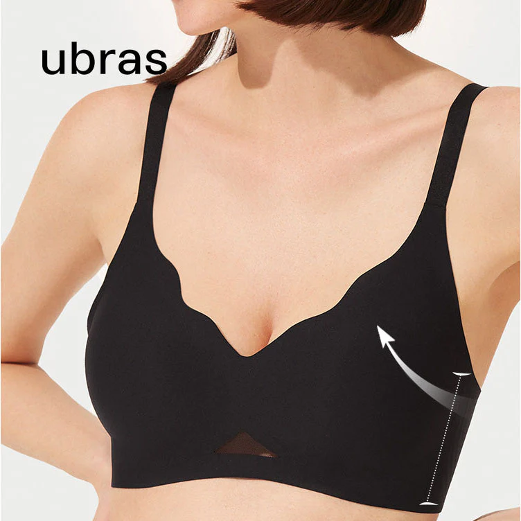 Ubras Soft Support Deep V Hook Bra - Black, Size M - Image 2