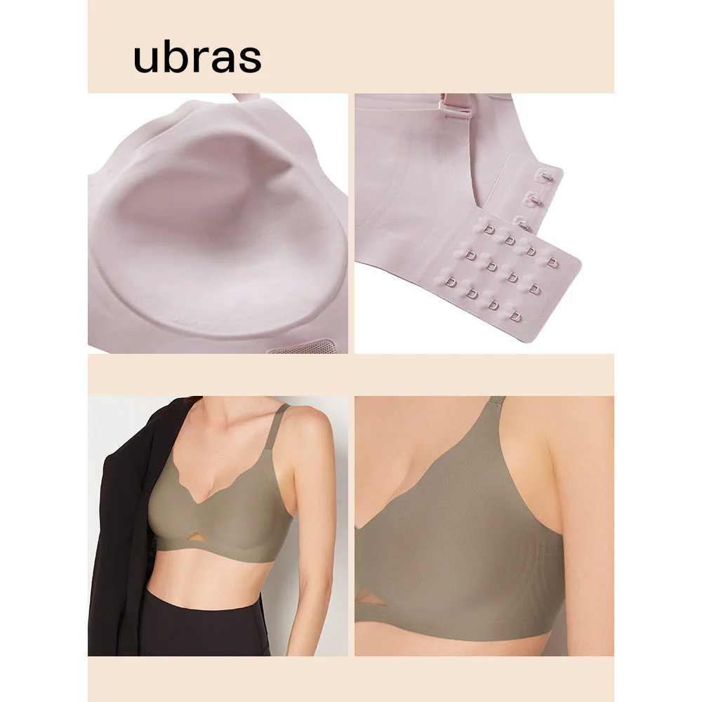 Ubras Soft Support Deep V Hook Bra - Black, Size M - Image 3