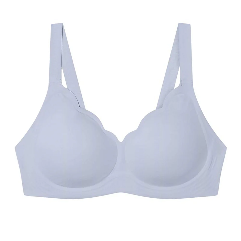 Ubras Soft Support Petal Cup Vest Bra - Milk Salt Blue, Size L - Image 3
