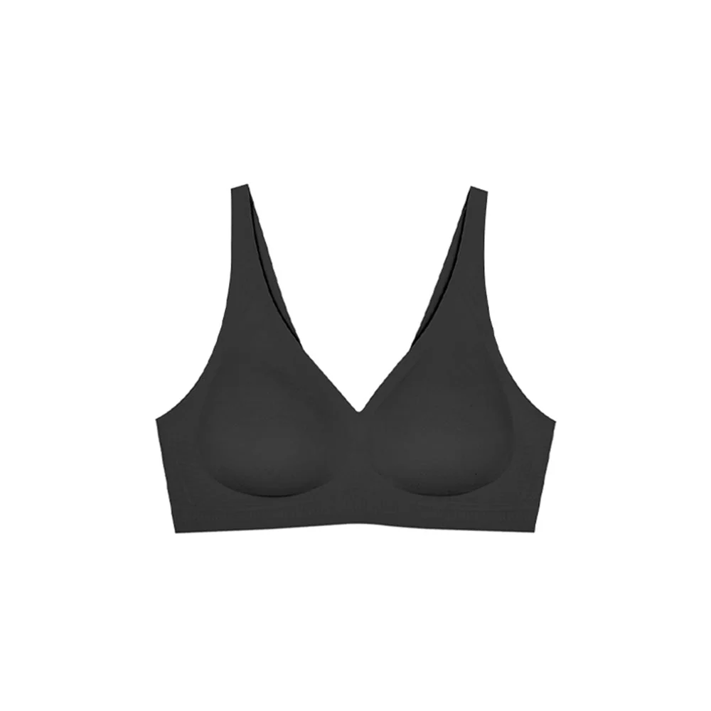 Ubras Soft Support V-Neck Back Hook Bra - Black, Size M - Image 2