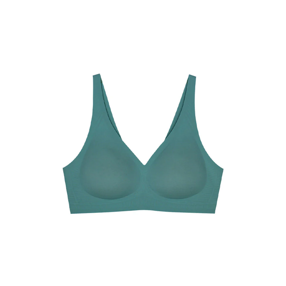 Ubras Soft Support V-Neck Back Hook Bra - Eucalyptus Color, Size M - Image 2