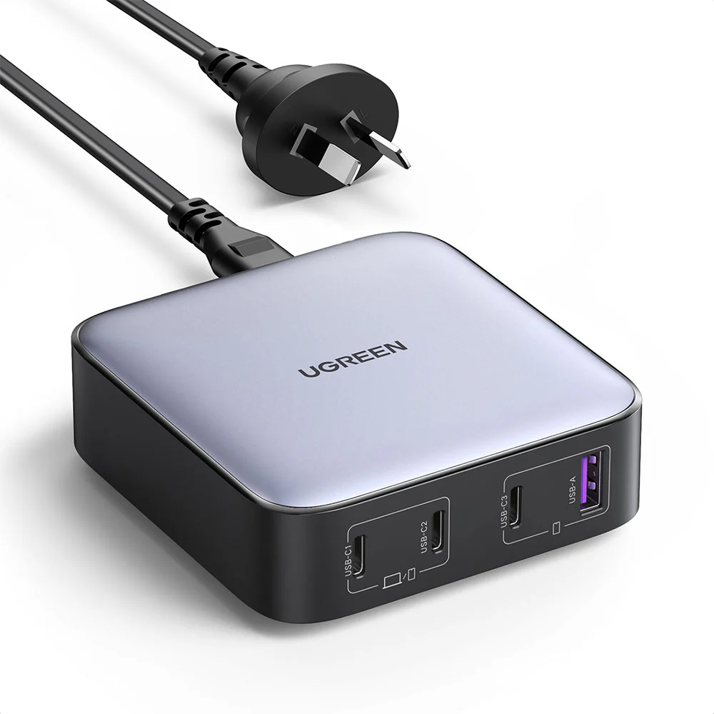 UGREEN 100W 3C1A GaN Desktop Charger - Deep Space Gray, AU Plug CD328