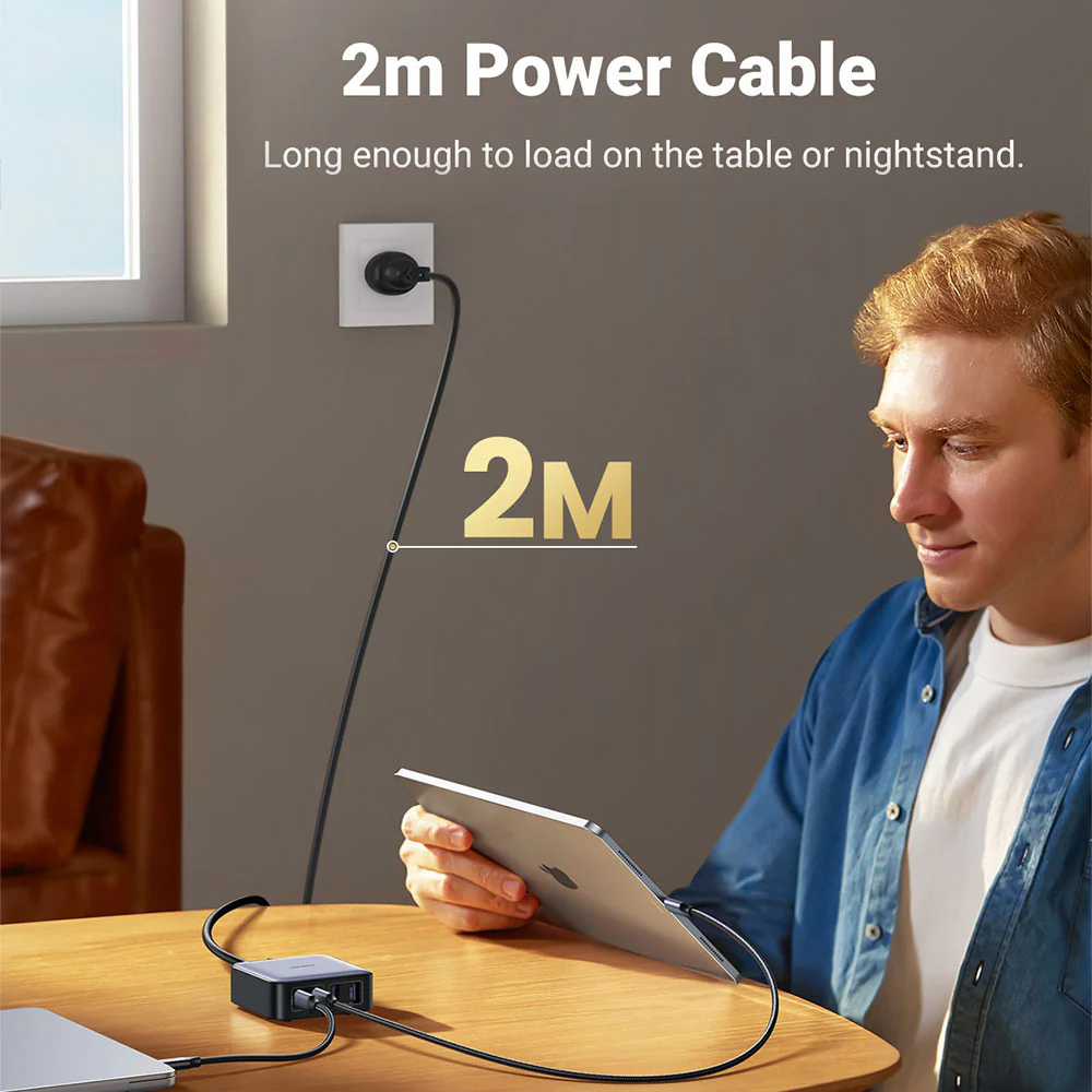 Ugreen 65W 2C2A GaN Desktop Charger - Space Gray, AU Plug CD327 - Image 4