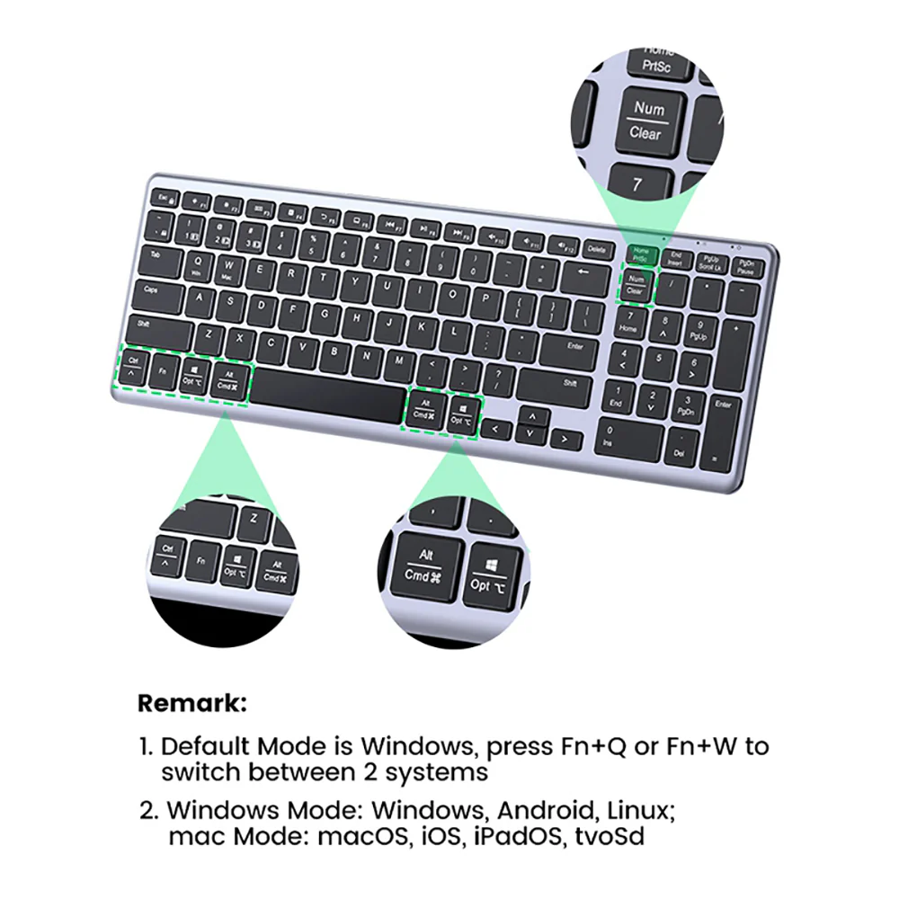 UGREEN KU005 Ultra Slim Wireless Bluetooth Keyboard - Image 4