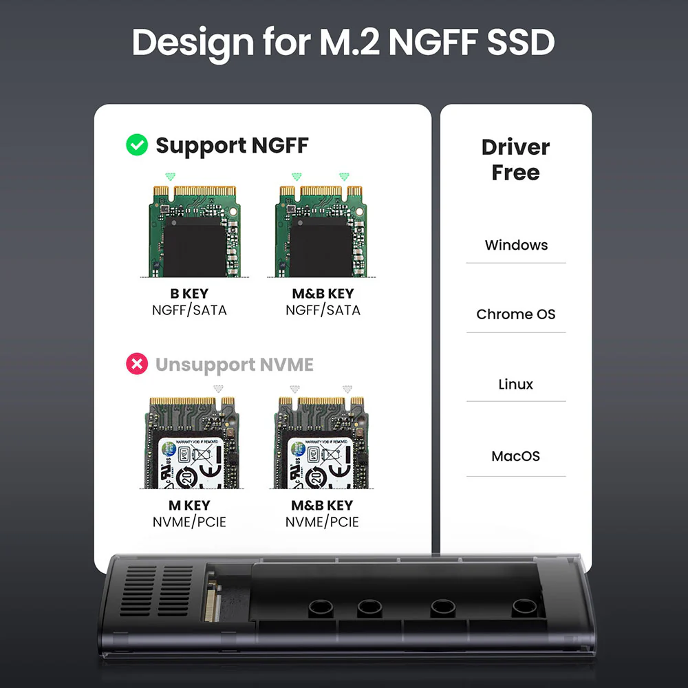 UGREEN M.2 SATA SSD Enclosure 5Gbps - Image 2