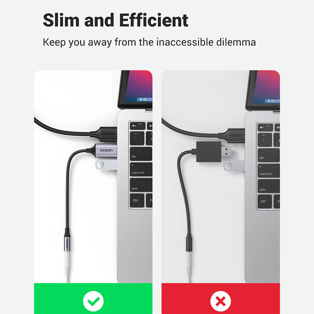 UGREEN USB 2.0 to 3.5mm Female Adapter Cable - 25cm - Image 5