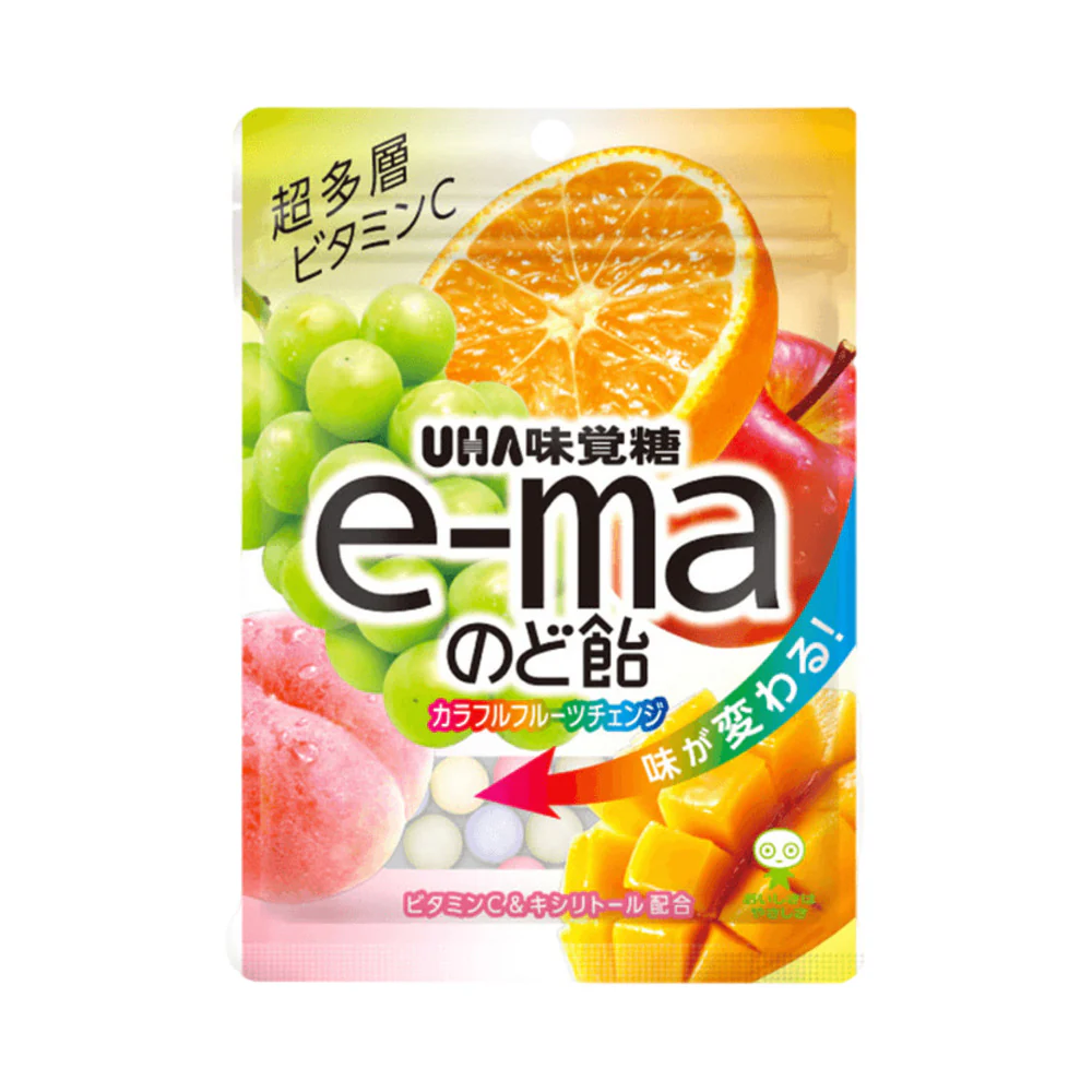 UHA Mikakuto e-ma Throat Candy – Assorted Fruit 50g