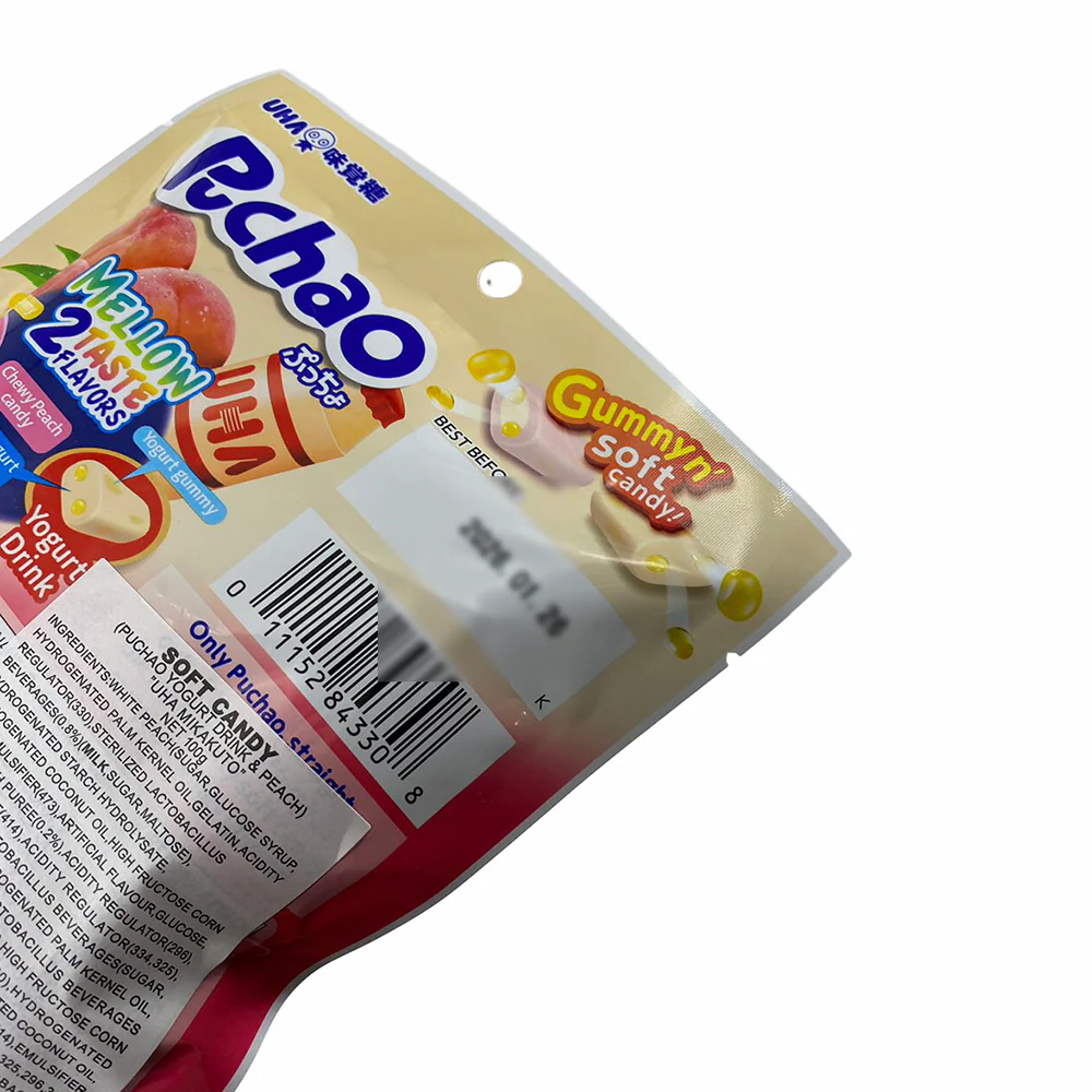 UHA Puchao Yogurt & Peach Flavored Soft Candy - 100g - Image 2