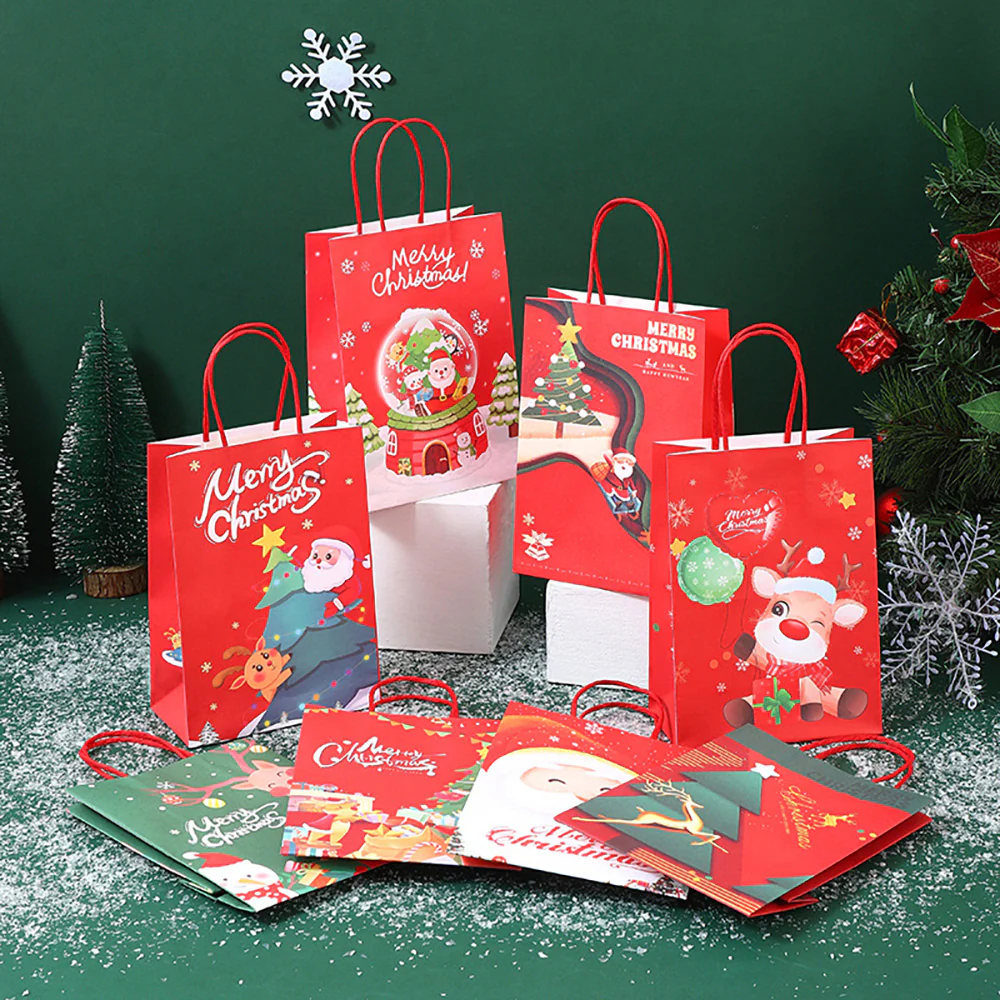 Ulife Christmas Gift Bag with Star Pattern - Medium 21*27*11cm - Image 2