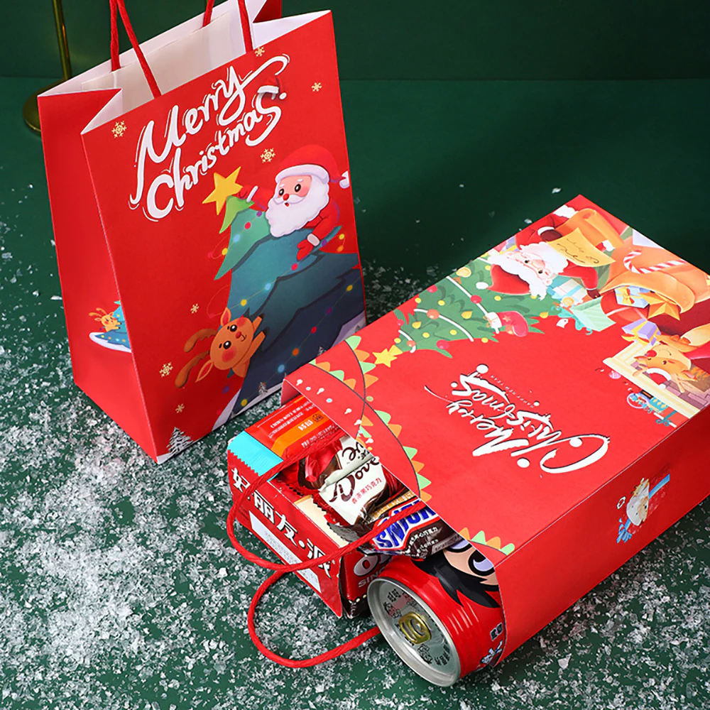 Ulife Christmas Gift Bag with Star Pattern - Medium 21*27*11cm - Image 3