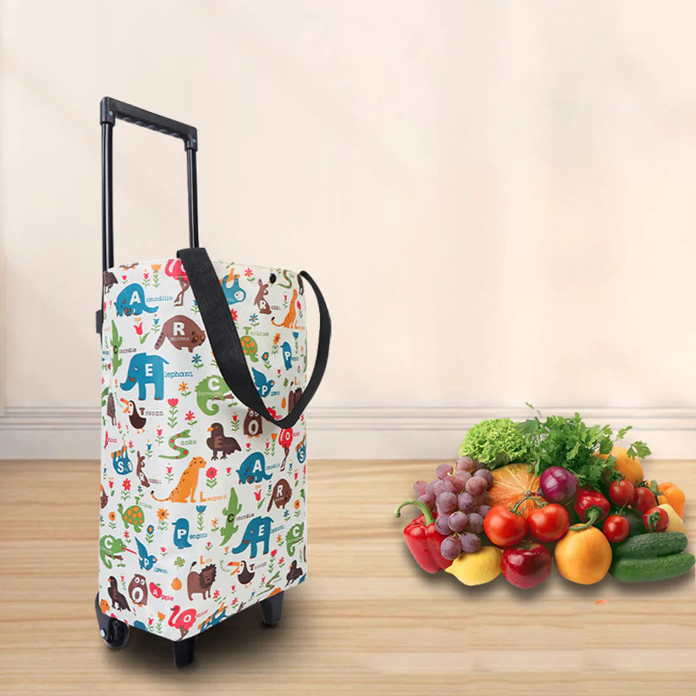 Ulife Expandable Trolley Shopping Bag - Cartoon Animal Design