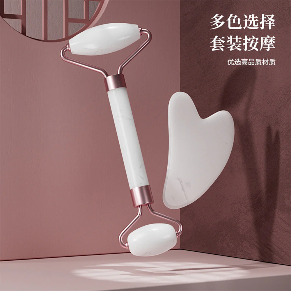 Ulife Facial Roller and Gua Sha Set - White - Image 2
