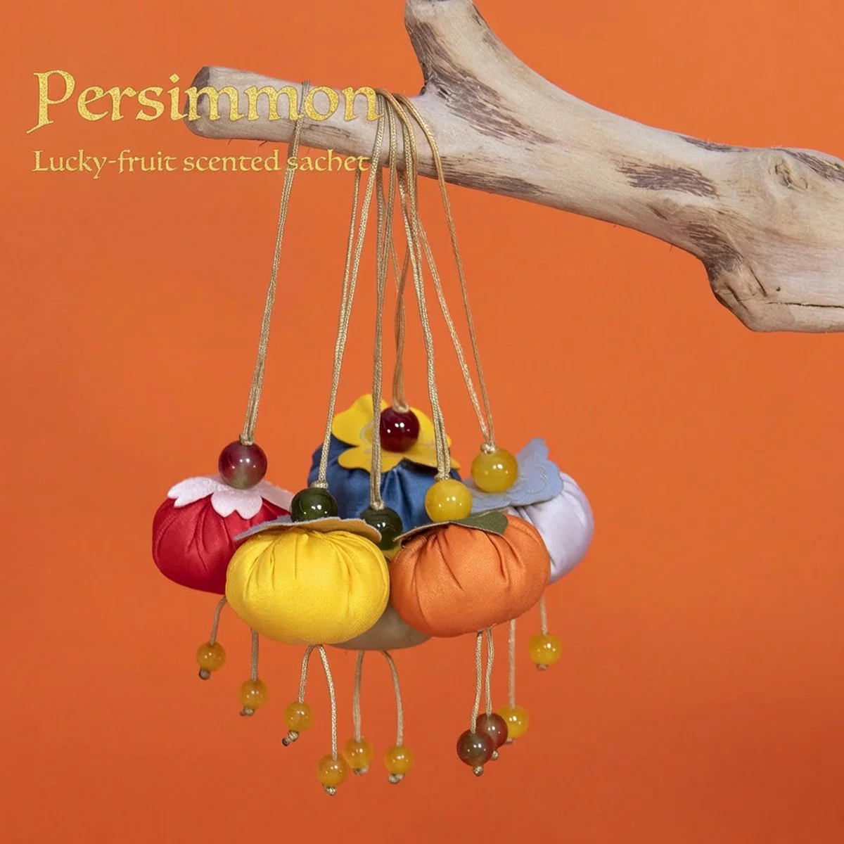 Ulife Persimmon Scented Sachet Hanging Ornament – Good Fortune Charm for Wardrobe, Car & Drawers - Image 2