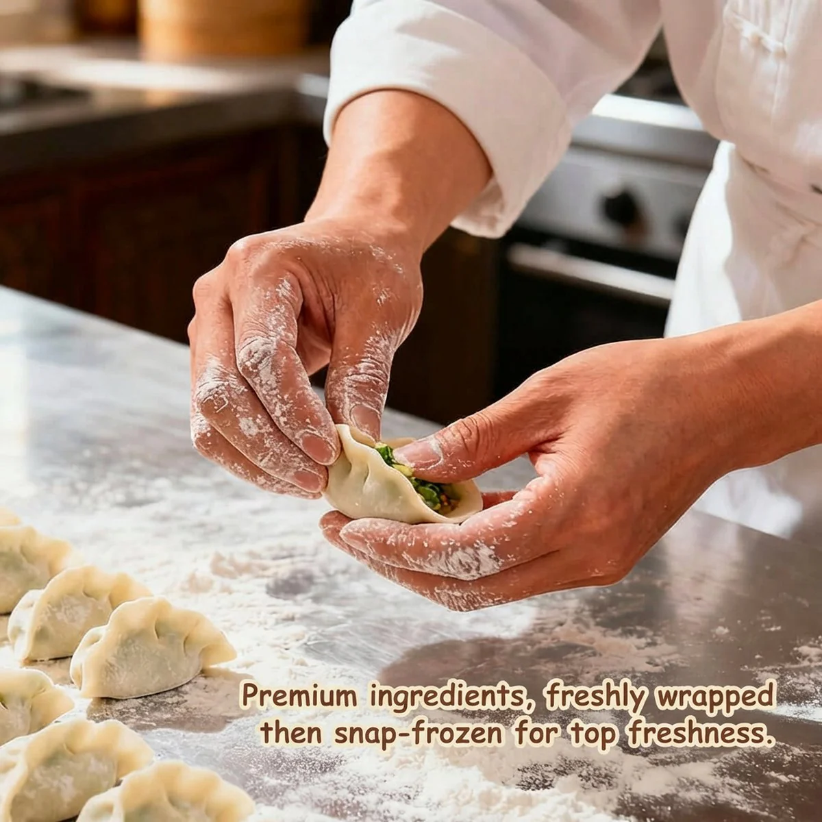 UMALL Pork, Shrimp & Corn Handmade Dumplings (Frozen) – 12 Pieces, 360g - Image 3