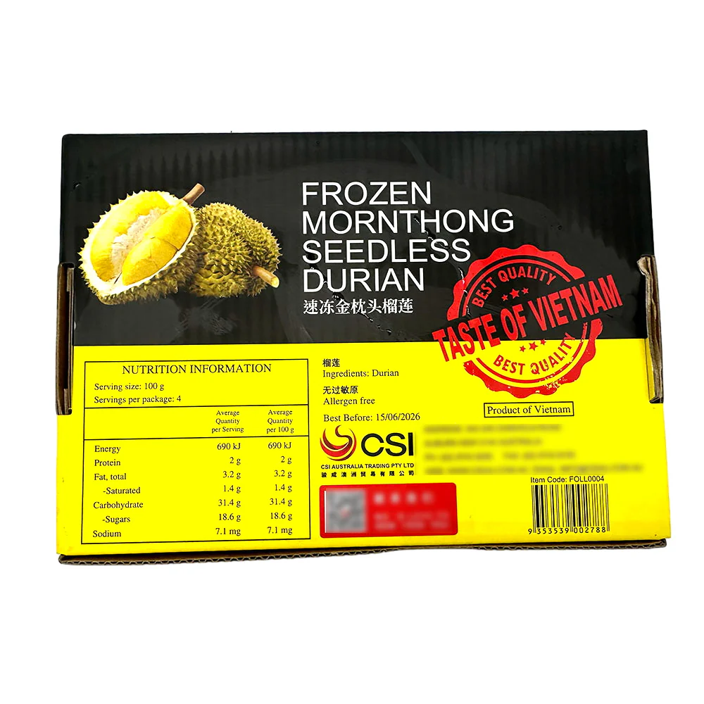Uncle Lim Frozen Monthong Seedless Durian - 400g - Image 3