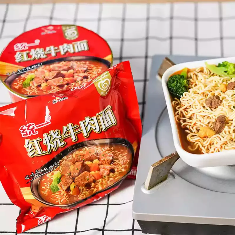 Uni-President Braised Beef Instant Noodles - 5 x 100g - Image 2