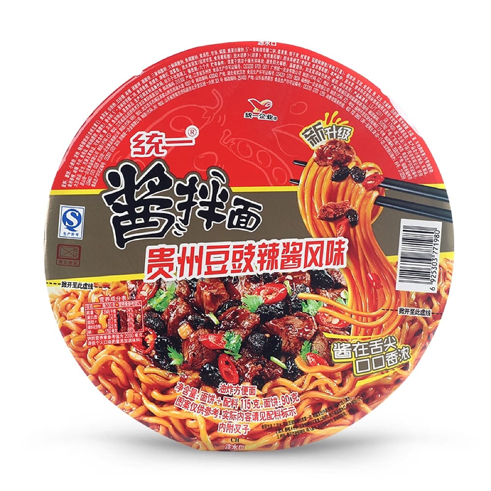 Uni-President Guizhou Fermented Black Bean Sauce Noodles - 115g x 12 Bowls/Box - Image 2