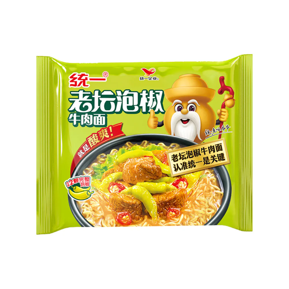 Uni-President Old Pickled Chili Beef Instant Noodles - 5-Pack (102g each) - Image 4