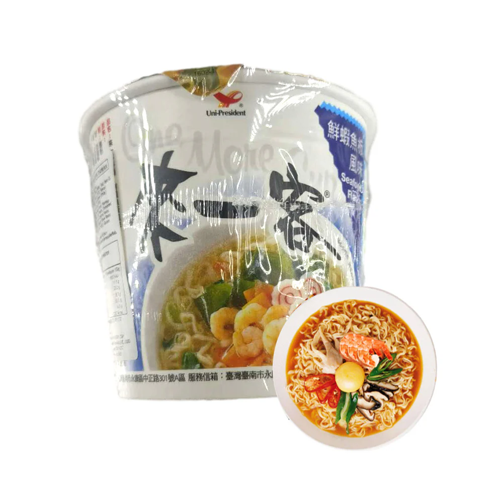 Uni-President One More Cup Seafood Flavor Instant Noodles - 63g - Image 2
