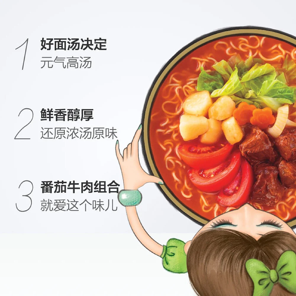 Uni-President Soup Daren Borscht Noodles - 128g x 5 Bags x 6 Packs/Box - Image 3