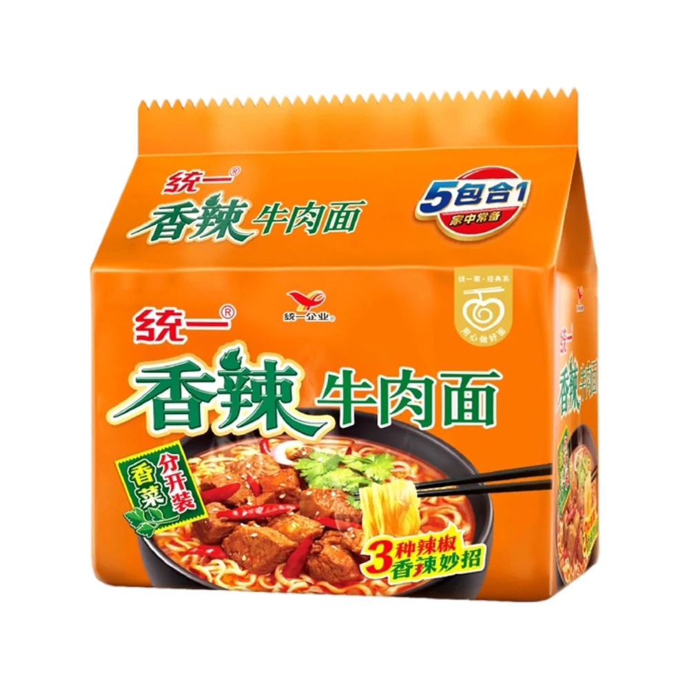 Uni-President Spicy Beef Instant Noodles - 97g x 5 Pack - Image 4