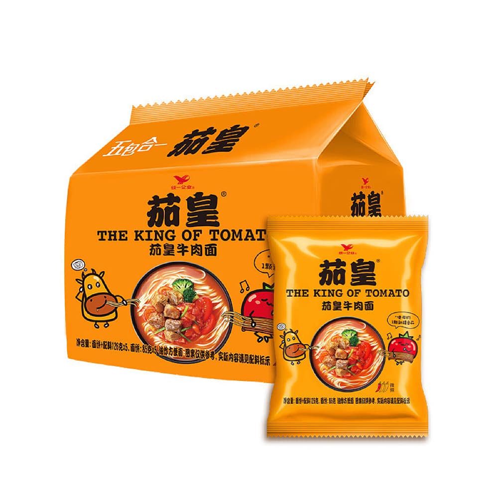 Uni-President The King of Tomato Beef Noodles - Box of 6 Packs, 126g Each - Image 2