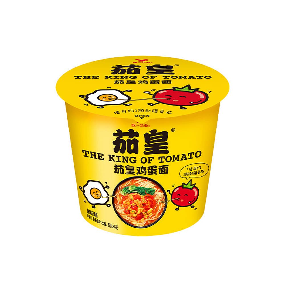 Uni-President Tomato King Egg Noodles - 120g x 12 Cups/Box - Image 3