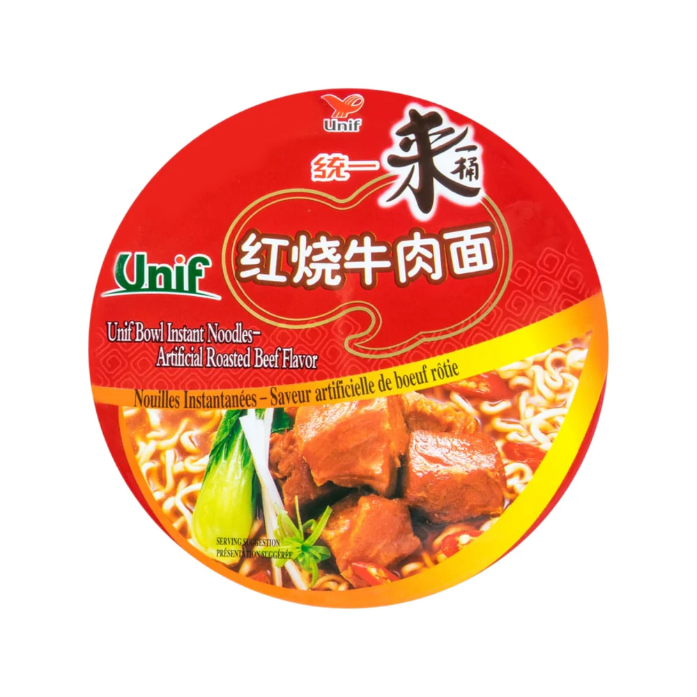 Unif Lai Yi Tong Braised Beef Flavour Instant Noodles 110g x 12 Cups - Image 2