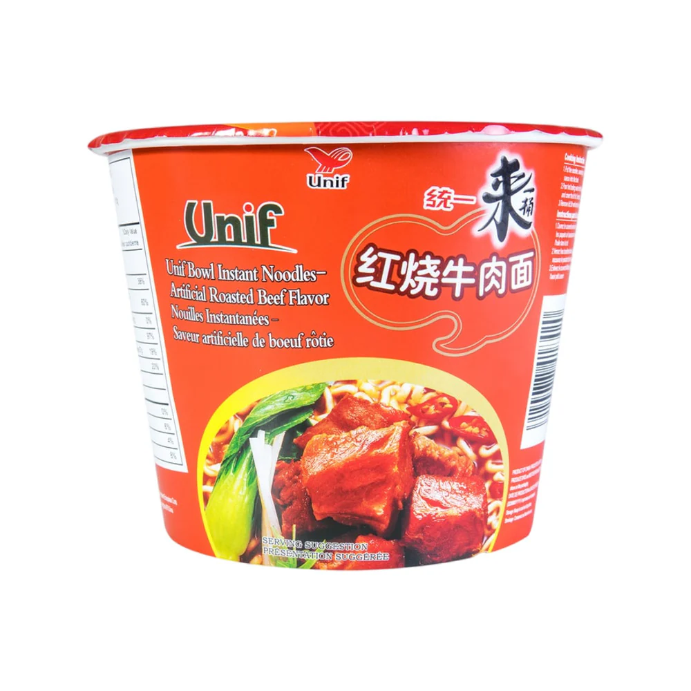 Unif Lai Yi Tong Braised Beef Flavour Instant Noodles 110g x 12 Cups - Image 3