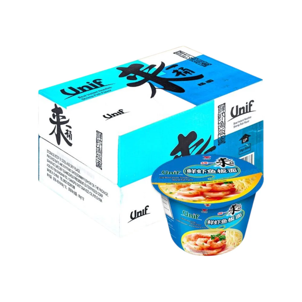 Unif Lai Yi Tong Shrimp & Fish Cake Instant Bowl Noodles 108g x 12