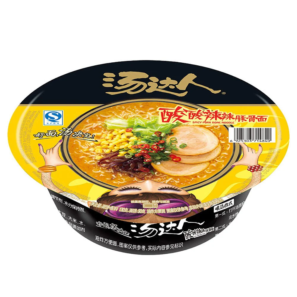 Unif Tang Daren Spicy Pork Bone Noodles - 135g x 12 Bowls/Box - Image 3