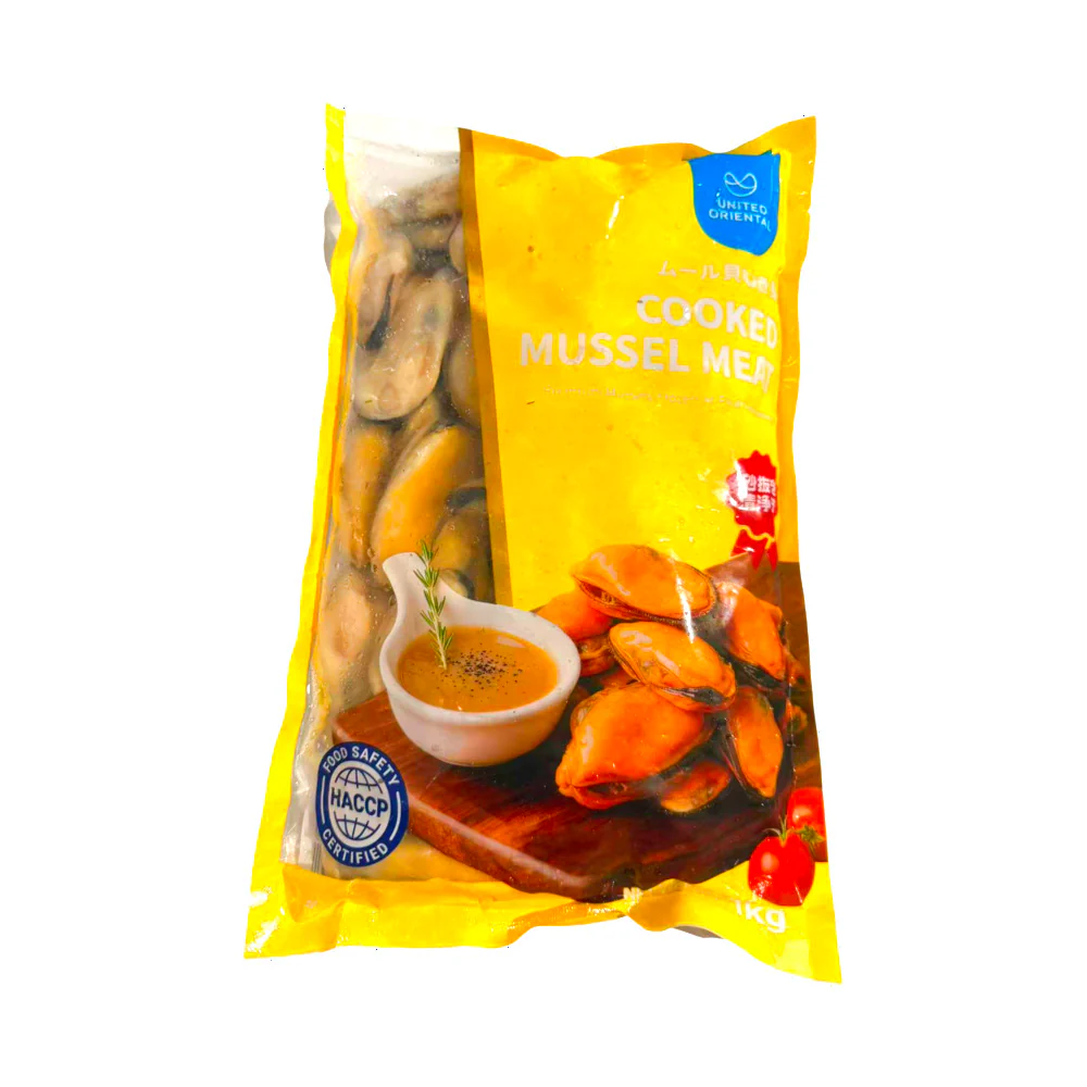 United Oriental Frozen Cooked Mussel Meat - 1kg