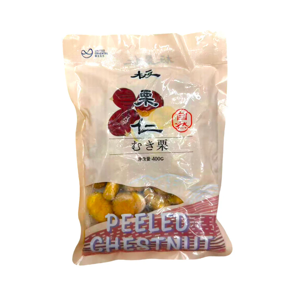United Oriental Frozen Peeled Chestnuts 400g - Shell-Free, Ready to Cook
