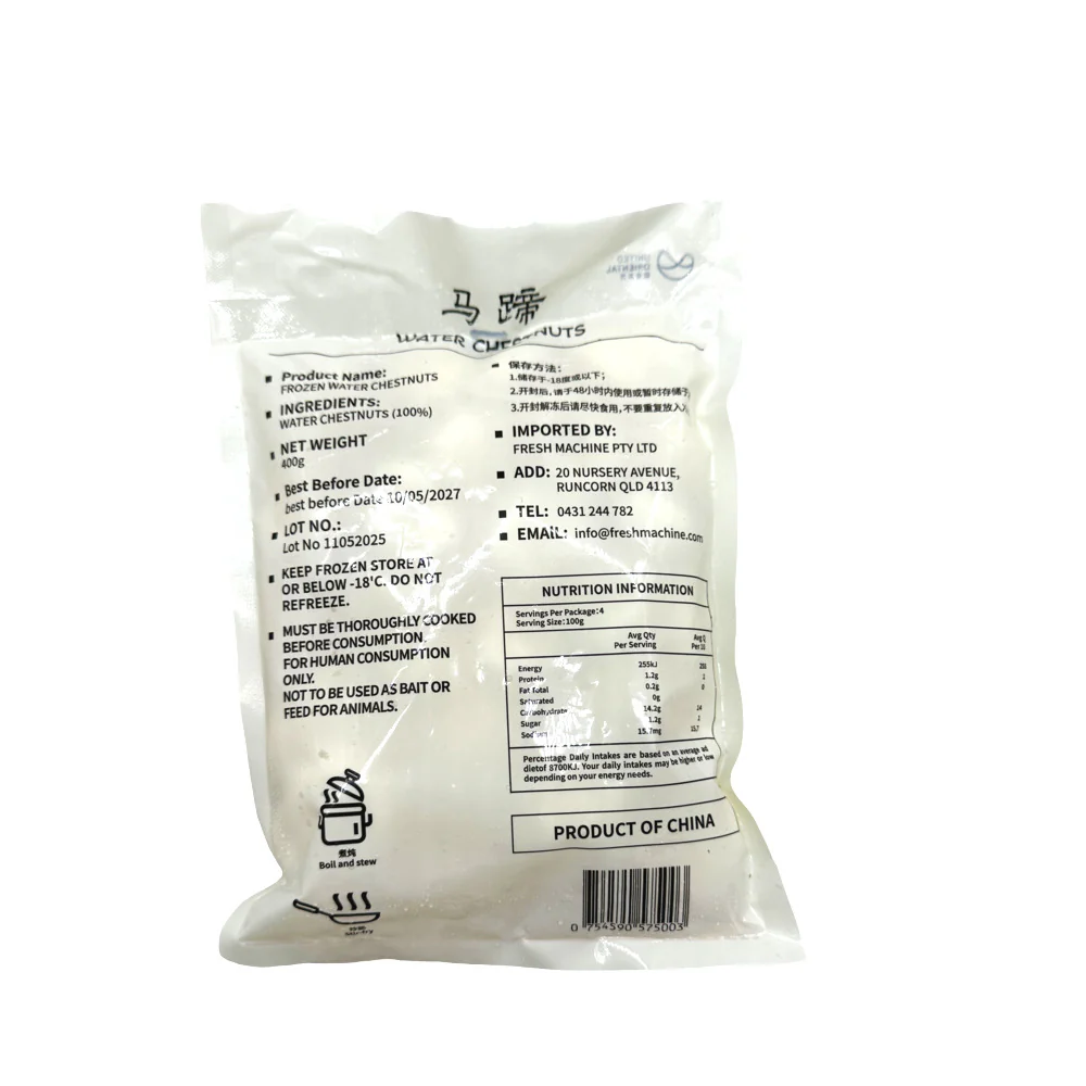 United Oriental Frozen Peeled Water Chestnuts 400g - Image 2
